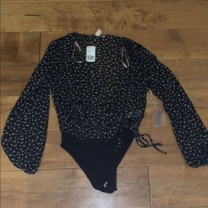 Forever21 Floral Longsleeve Bodysuit